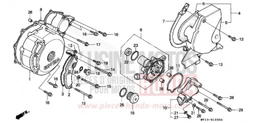 KURBELGEHAEUSEDECKEL, L./ WASSERPUMPE XRV750T de 1996